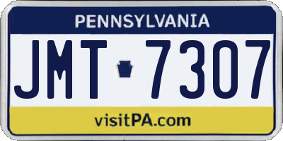 PA license plate JMT7307