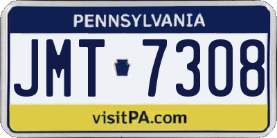 PA license plate JMT7308