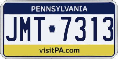 PA license plate JMT7313