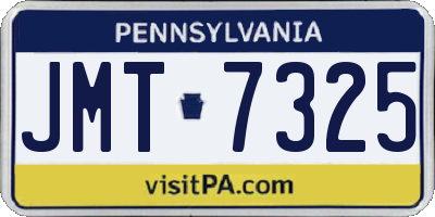 PA license plate JMT7325