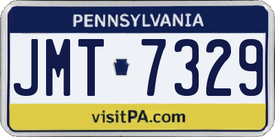 PA license plate JMT7329