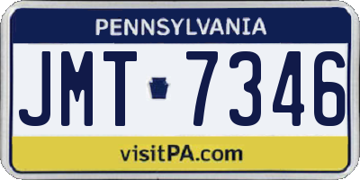 PA license plate JMT7346