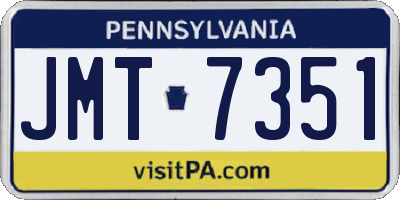 PA license plate JMT7351
