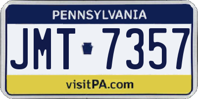 PA license plate JMT7357