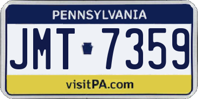 PA license plate JMT7359