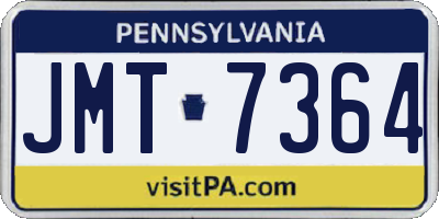 PA license plate JMT7364