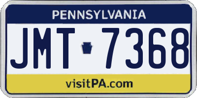 PA license plate JMT7368