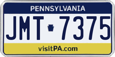 PA license plate JMT7375