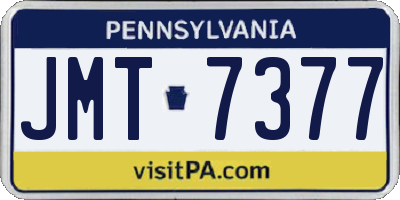 PA license plate JMT7377