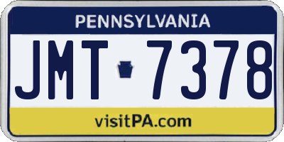 PA license plate JMT7378