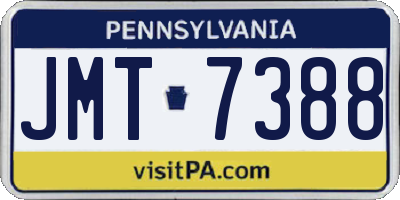 PA license plate JMT7388
