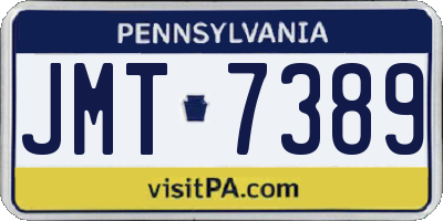 PA license plate JMT7389