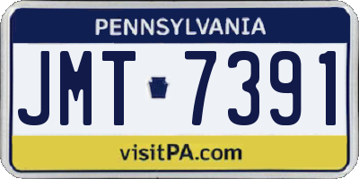 PA license plate JMT7391