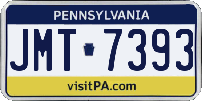 PA license plate JMT7393