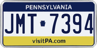 PA license plate JMT7394