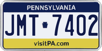 PA license plate JMT7402