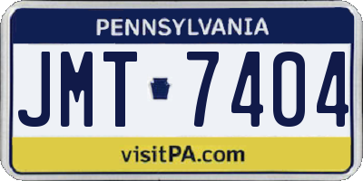 PA license plate JMT7404