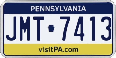 PA license plate JMT7413