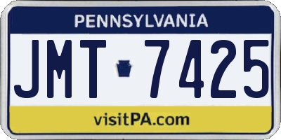 PA license plate JMT7425