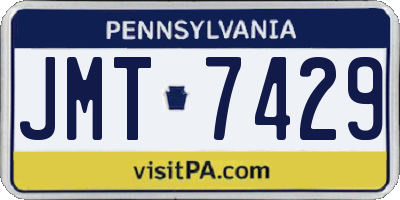PA license plate JMT7429
