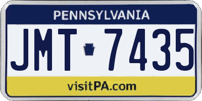 PA license plate JMT7435