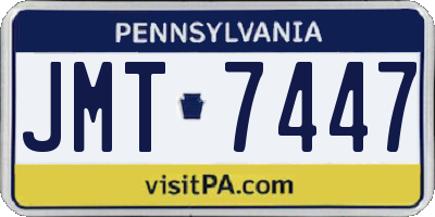 PA license plate JMT7447