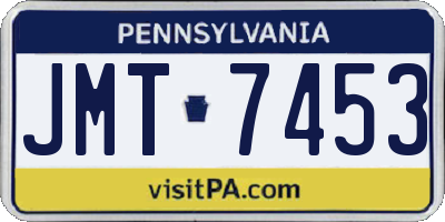 PA license plate JMT7453