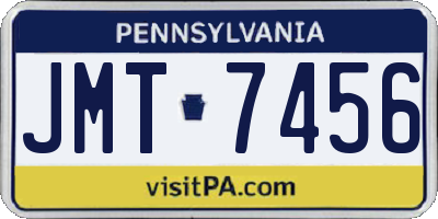 PA license plate JMT7456
