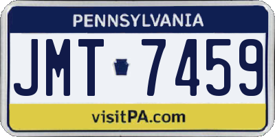 PA license plate JMT7459