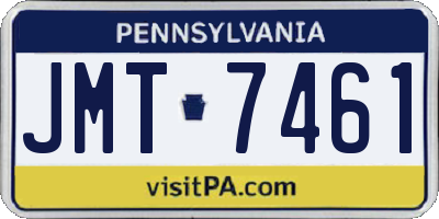PA license plate JMT7461