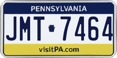 PA license plate JMT7464