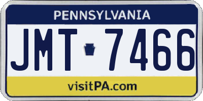PA license plate JMT7466