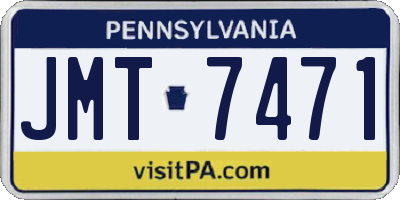 PA license plate JMT7471