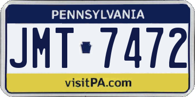 PA license plate JMT7472