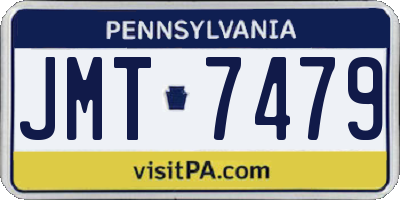 PA license plate JMT7479