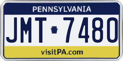 PA license plate JMT7480