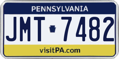 PA license plate JMT7482