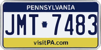 PA license plate JMT7483