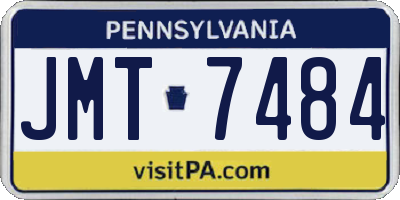 PA license plate JMT7484