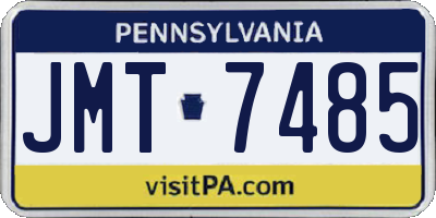 PA license plate JMT7485