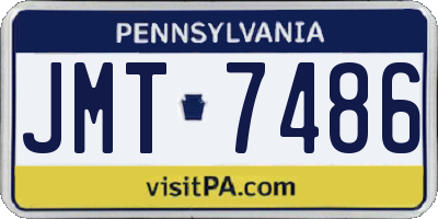 PA license plate JMT7486