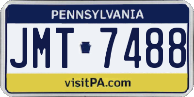PA license plate JMT7488