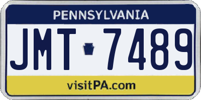 PA license plate JMT7489