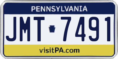 PA license plate JMT7491