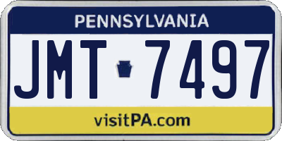 PA license plate JMT7497