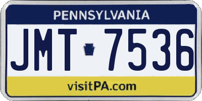 PA license plate JMT7536