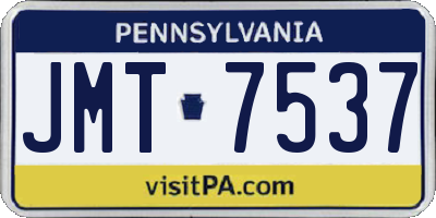 PA license plate JMT7537