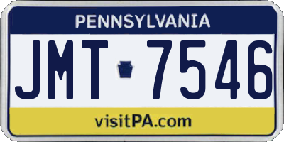 PA license plate JMT7546