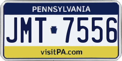 PA license plate JMT7556