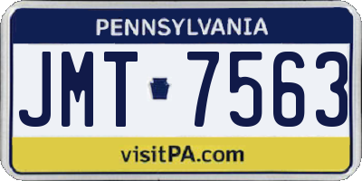 PA license plate JMT7563